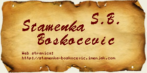 Stamenka Boškoćević vizit kartica